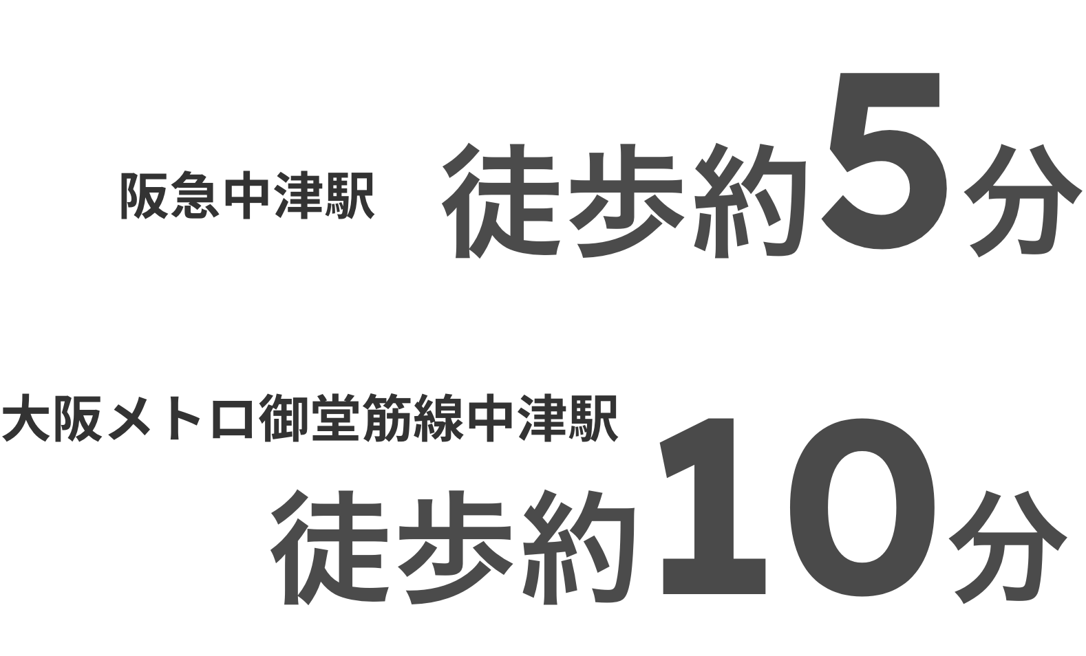 阪急中津駅徒歩約5分 大阪メトロ御堂筋線中津駅徒歩約10分